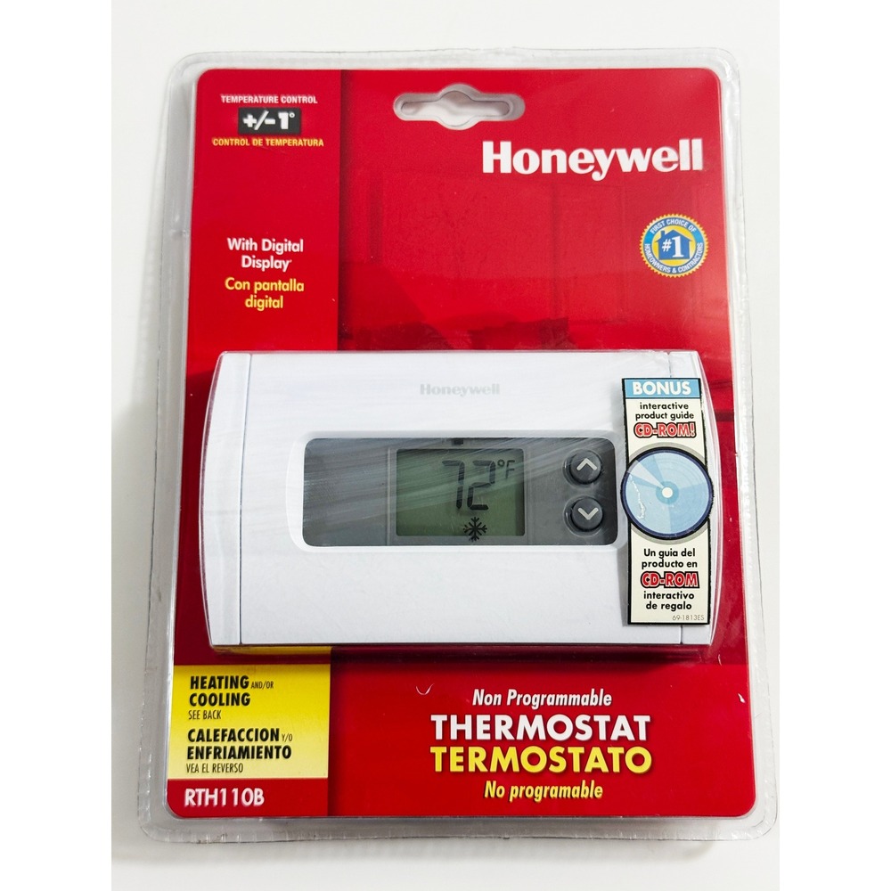 Honeywell Thermostat Unisex OS White RTH110B Non Programmable Digital New
